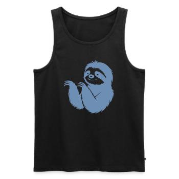 Cool Sloth Silhouette Portrait Face Head - Men's Premium Organic Tank Top - black - Front - Michal (187cm)