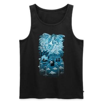 cloud concert - Männer Premium Bio Tank Top - Schwarz - Vorne - AI Model Male 178 light (178cm)