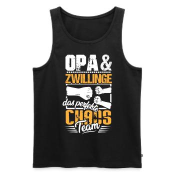 Opa Zwillinge das perfekte Team - Männer Premium Bio Tank Top - Schwarz - Vorne - Michal (187cm)