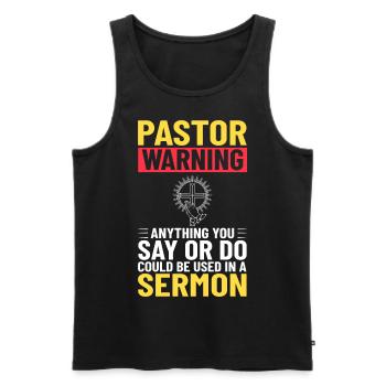 Pfarrer Kirche Minister Geistlicher Christ Jesus - Männer Premium Bio Tank Top - Schwarz - Vorne - Michal (187cm)