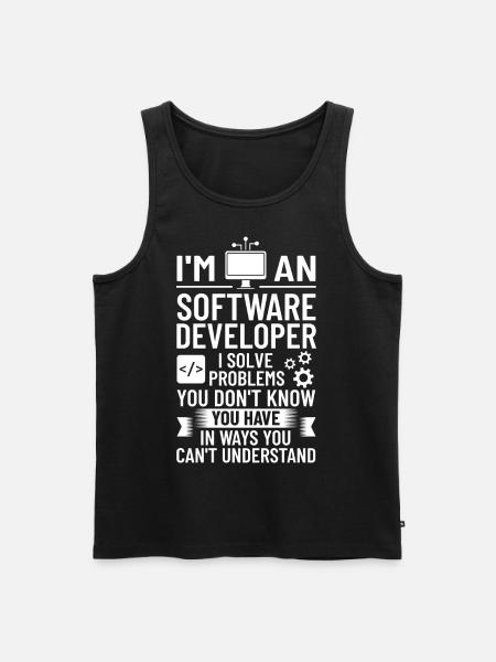 Software Development Software Developer Developer - Men's Premium Organic Tank Top - black