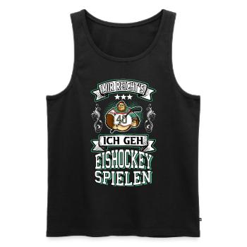 Eishockey Eishockeyspieler Spruch Sport Vintage - Männer Premium Bio Tank Top - Schwarz - Vorne - Michal (187cm)