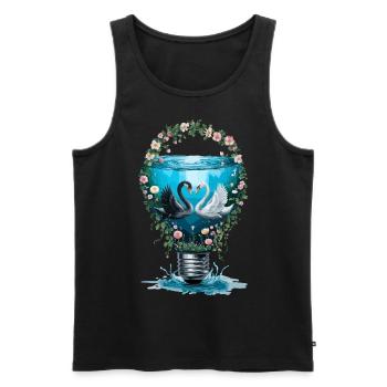 Eleganter Schwan für Schwan Fan - Männer Premium Bio Tank Top - Schwarz - Vorne - Michal (187cm)