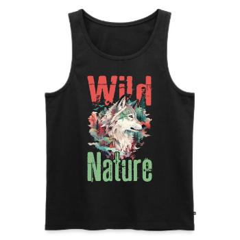 Wolf Wolf Head Predator Nature Wilderness Colorful Art - Men's Premium Organic Tank Top - black - Front - Michal (187cm)