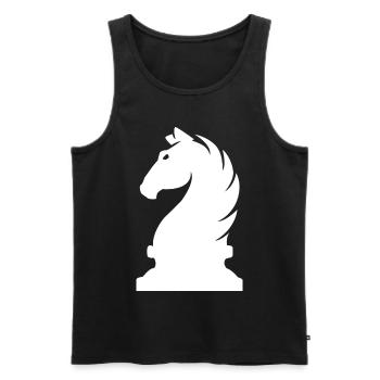 Joueur d’échecs Springer joueur d’échecs - Débardeur bio Premium Homme - noir - Devant - Michal (187cm)