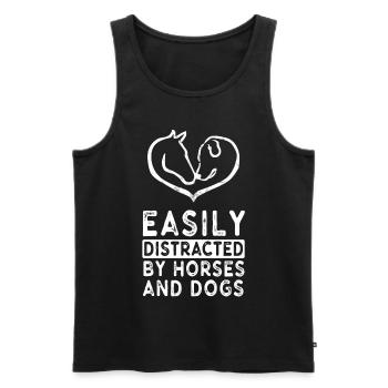 Pferde Hunde - Männer Premium Bio Tank Top - Schwarz - Vorne - Michal (187cm)