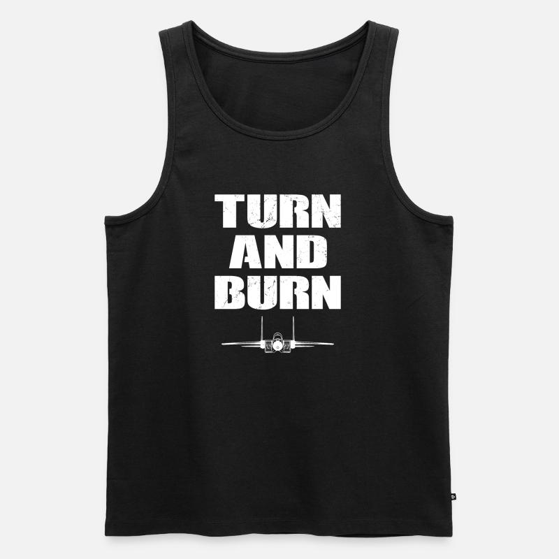 Turn and Burn Kampfflugzeug - Männer Premium Bio Tank Top - Schwarz