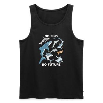 No Fins No Future Haiarten - Männer Premium Bio Tank Top - Schwarz - Vorne - AI Model Male 178 light (178cm)