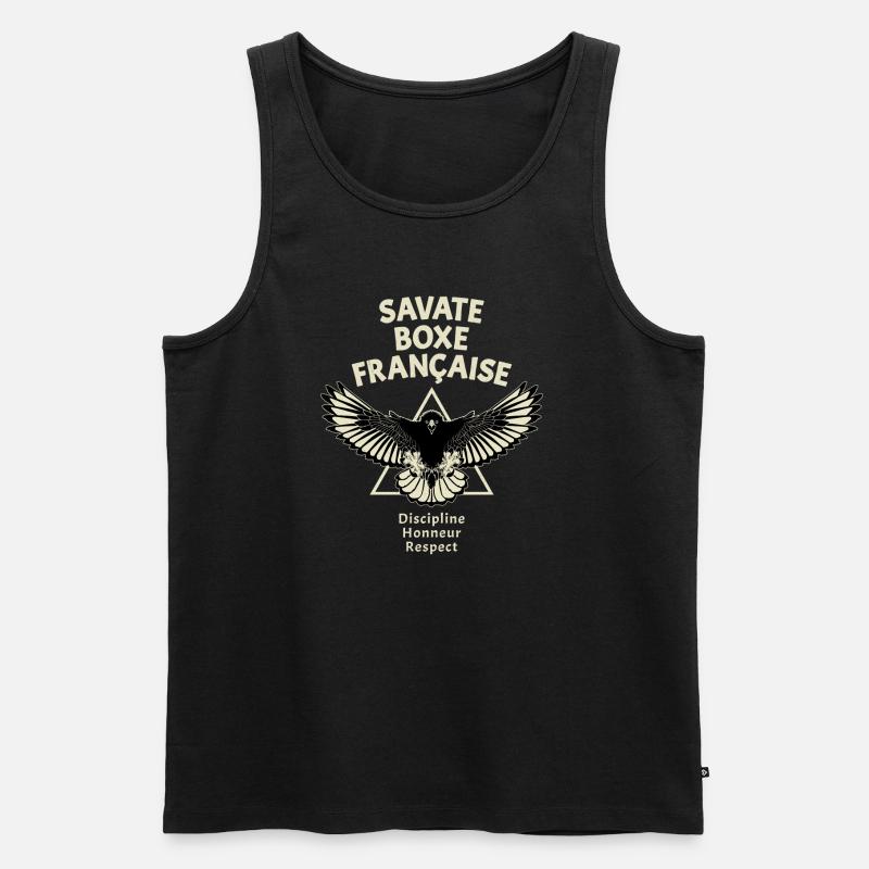 Savate Kickboxen Adler - Männer Premium Bio Tank Top - Schwarz