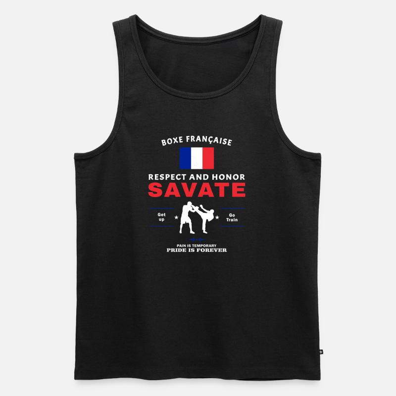 Savate Kickboxer - Männer Premium Bio Tank Top - Schwarz