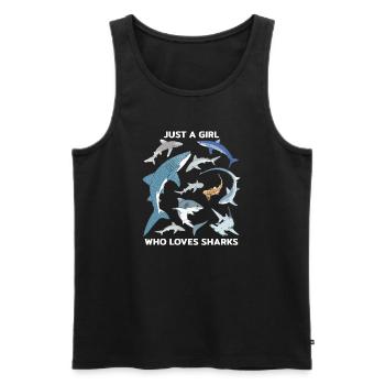 Just a girl who loves Sharks - Men's Premium Organic Tank Top - black - Front - Michal (187cm)