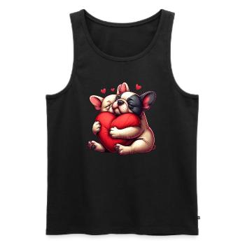Cadeaux de Saint-Valentin Frenchie - Débardeur bio Premium Homme - noir - Devant - Michal (187cm)