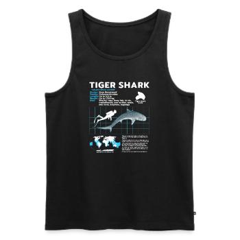 Tigerhai Fact Sheet Datenblatt - Männer Premium Bio Tank Top - Schwarz - Vorne - AI Model Male 178 light (178cm)