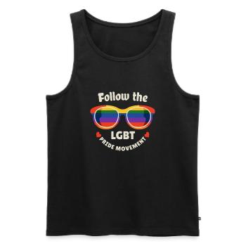 Follow the LGBT Pride Movement - Débardeur bio Premium Homme - noir - Devant - Michal (187cm)
