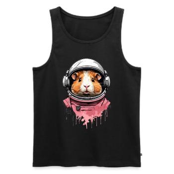 cobaye, astronaute, espace, technologie spatiale - Débardeur bio Premium Homme - noir - Devant - Michal (187cm)