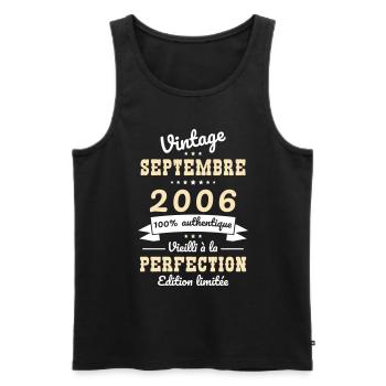 18th Birthday - Vintage - September 2006 - Men's Premium Organic Tank Top - black - Front - Michal (187cm)