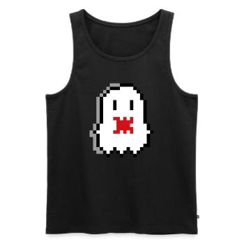 Ghost Pixel Art - Men's Premium Organic Tank Top - black - Front - AI Model Male 178 light (178cm)