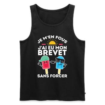 I don't care, I got my certificate without forcing 2024 - Men's Premium Organic Tank Top - black - Front - Michal (187cm)