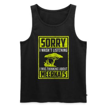 Wilderness transverse stripe mammal - Men's Premium Organic Tank Top - black - Front - AI Model Male 178 light (178cm)