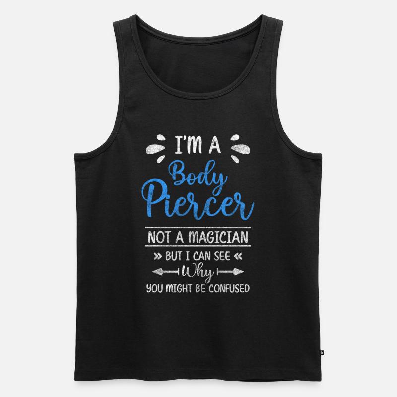 Piercer Stechen Schmerz - Männer Premium Bio Tank Top - Schwarz