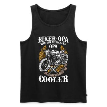 Motorcycle Grandpa Biker Cooler Pensioner Gift - Men's Premium Organic Tank Top - black - Front - Michal (187cm)