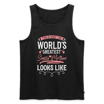 Single Parent Mother's Day - Men's Premium Organic Tank Top - black - Front - Michal (187cm)
