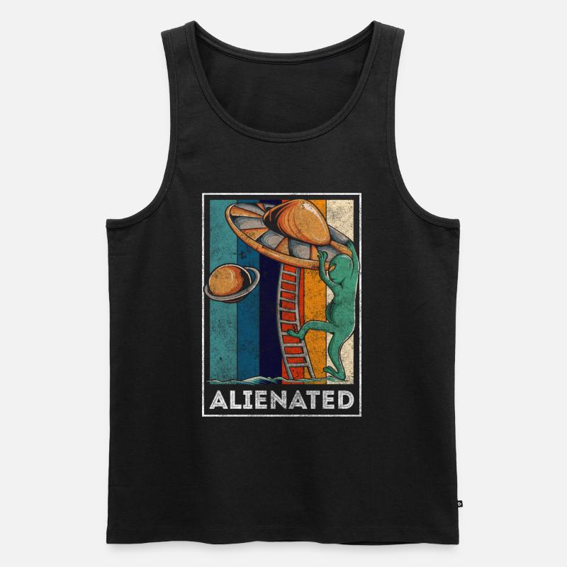 Aliens Raumschiff Erdling - Männer Premium Bio Tank Top - Schwarz