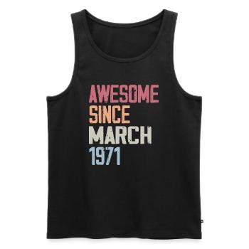 1971 März Geburt Geburtstag März 1971 Geschenk - Männer Premium Bio Tank Top - Schwarz - Vorne - Michal (187cm)