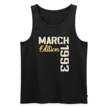 März 1993 Geburtstagsgeschenk März 1993 - Männer Premium Bio Tank Top - Schwarz - Vorne - Michal (187cm)