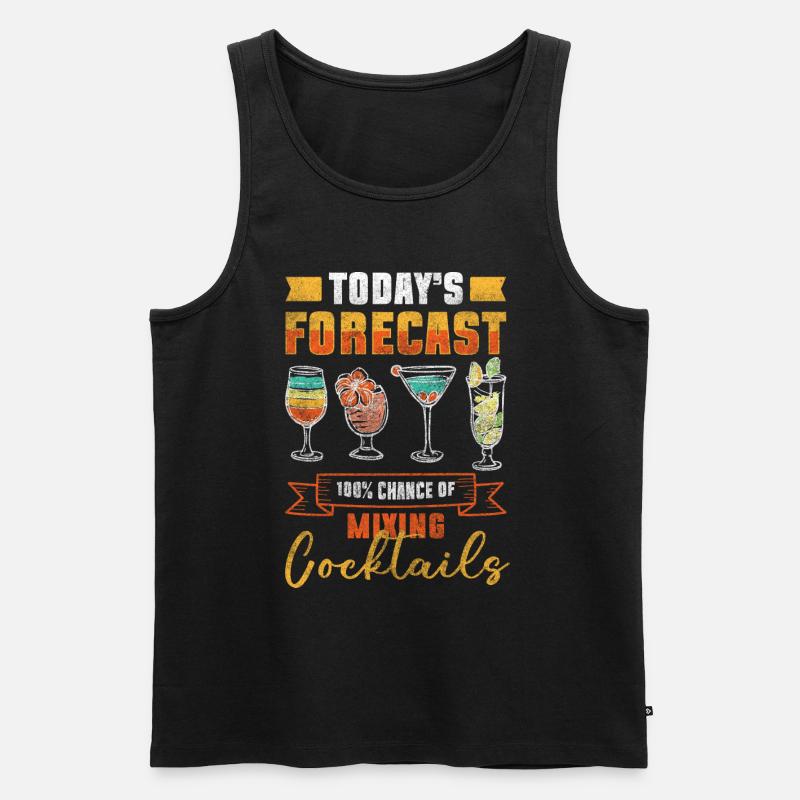 Barkeeper Schnaps Urlaub - Männer Premium Bio Tank Top - Schwarz