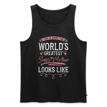 Parents Single Alone Father - Men's Premium Organic Tank Top - black - Front - Michal (187cm)