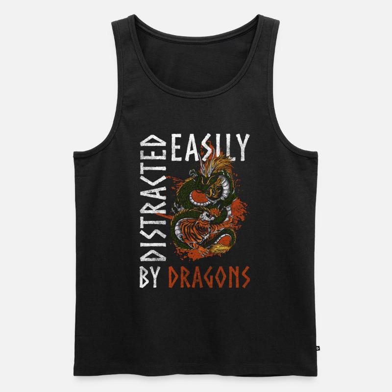 Drachen - Männer Premium Bio Tank Top - Schwarz
