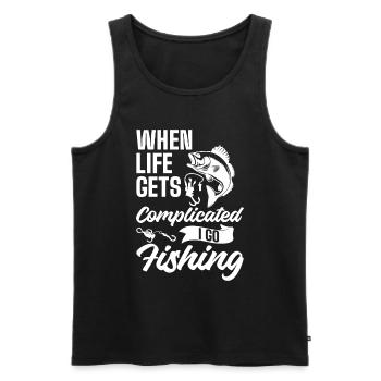 Fishing Fishing Sport Fishing Passion - Men's Premium Organic Tank Top - black - Front - Michal (187cm)