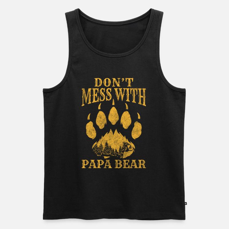 Bär Winterschlaf Tier - Männer Premium Bio Tank Top - Schwarz