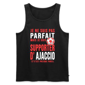 supporter football ajaccio foot Club ajaccien - Débardeur bio Premium Homme - noir - Devant - Michal (187cm)