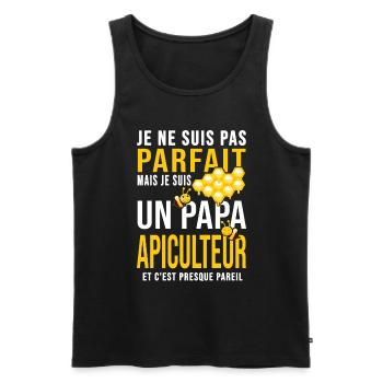 papa abeille pas parfait père papa miel apiculteur - Débardeur bio Premium Homme - noir - Devant - Michal (187cm)