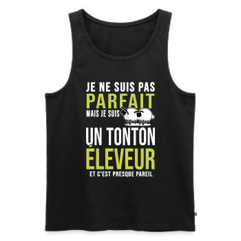 pas parfait tonton oncle éleveur brebis mouton - Débardeur bio Premium Homme - noir - Devant - Michal (187cm)