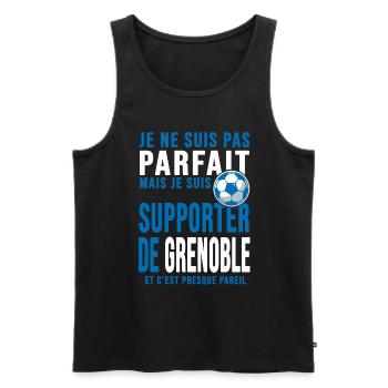supporter football Grenoble humour foot grenoblois - Débardeur bio Premium Homme - noir - Devant - Michal (187cm)