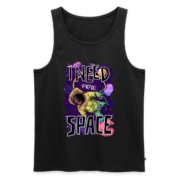 Astronaut - I need more space - Männer Premium Bio Tank Top - Schwarz - Vorne - AI Model Male 178 light (178cm)