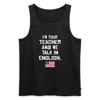 American English teacher - Männer Premium Bio Tank Top - Schwarz - Vorne - Michal (187cm)