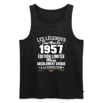 Cadeau d'anniversaire légendes sont nées en 1957 - Débardeur bio Premium Homme - noir - Devant - Michal (187cm)