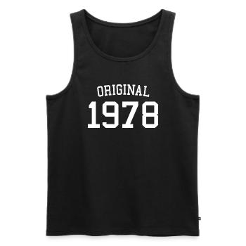 Original 1978 - 44 ans, 44e cadeau d’anniversaire - Débardeur bio Premium Homme - noir - Devant - Michal (187cm)