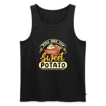 Tu es ma patate douce - Débardeur bio Premium Homme - noir - Devant - Michal (187cm)