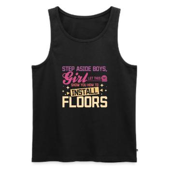 let this girl show you how to install floors - Männer Premium Bio Tank Top - Schwarz - Vorne - Michal (187cm)