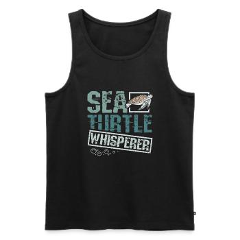 Sea turtle whisperer - Men's Premium Organic Tank Top - black - Front - Michal (187cm)