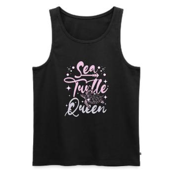 Sea Turtle queen - Men's Premium Organic Tank Top - black - Front - Michal (187cm)