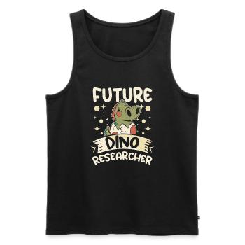 Enfants dinosaure futur dino chercheur - Débardeur bio Premium Homme - noir - Devant - Michal (187cm)