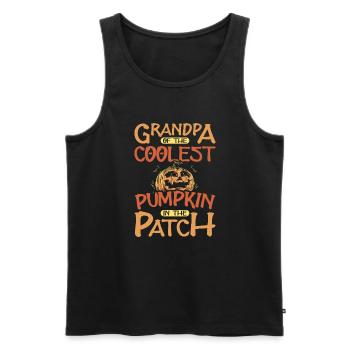 Grand-père la citrouille la plus cool dans le patch Halloween - Débardeur bio Premium Homme - noir - Devant - Michal (187cm)