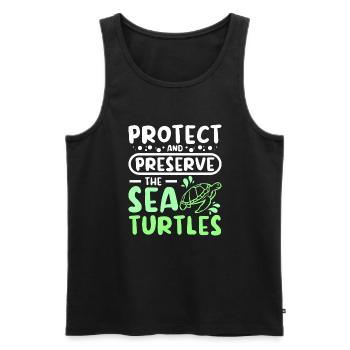 Protéger et préserver les tortues de mer - Débardeur bio Premium Homme - noir - Devant - Michal (187cm)