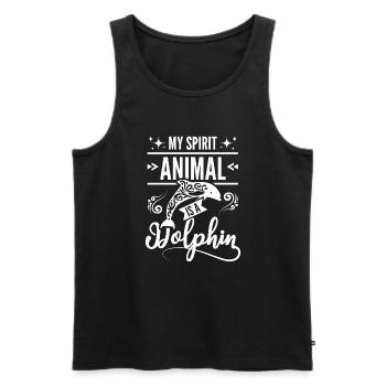 My spirit animal is a dolphin - Männer Premium Bio Tank Top - Schwarz - Vorne - Michal (187cm)
